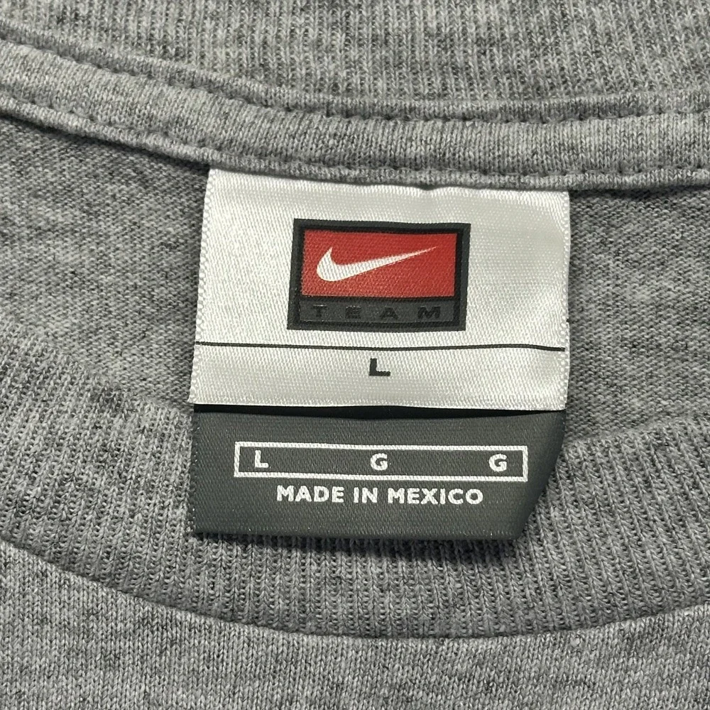 Vintage Nike Go T Shirt Mens Large Nike Team Tee Gray Neon Swoosh Logo Y2K Run